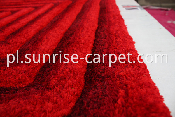 Microfiber Rug 3D Shaggy with Red Color